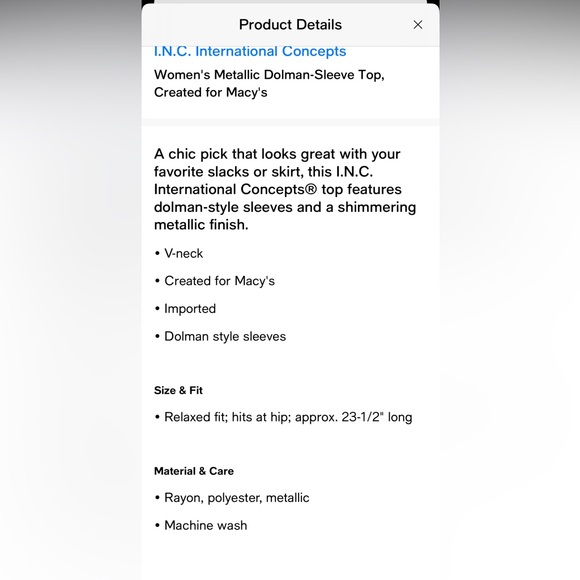 I.N.C baby blue with shine/sparkle sweater from Macy’s NWT. So FLATTERING!!! - Picture 6 of 7